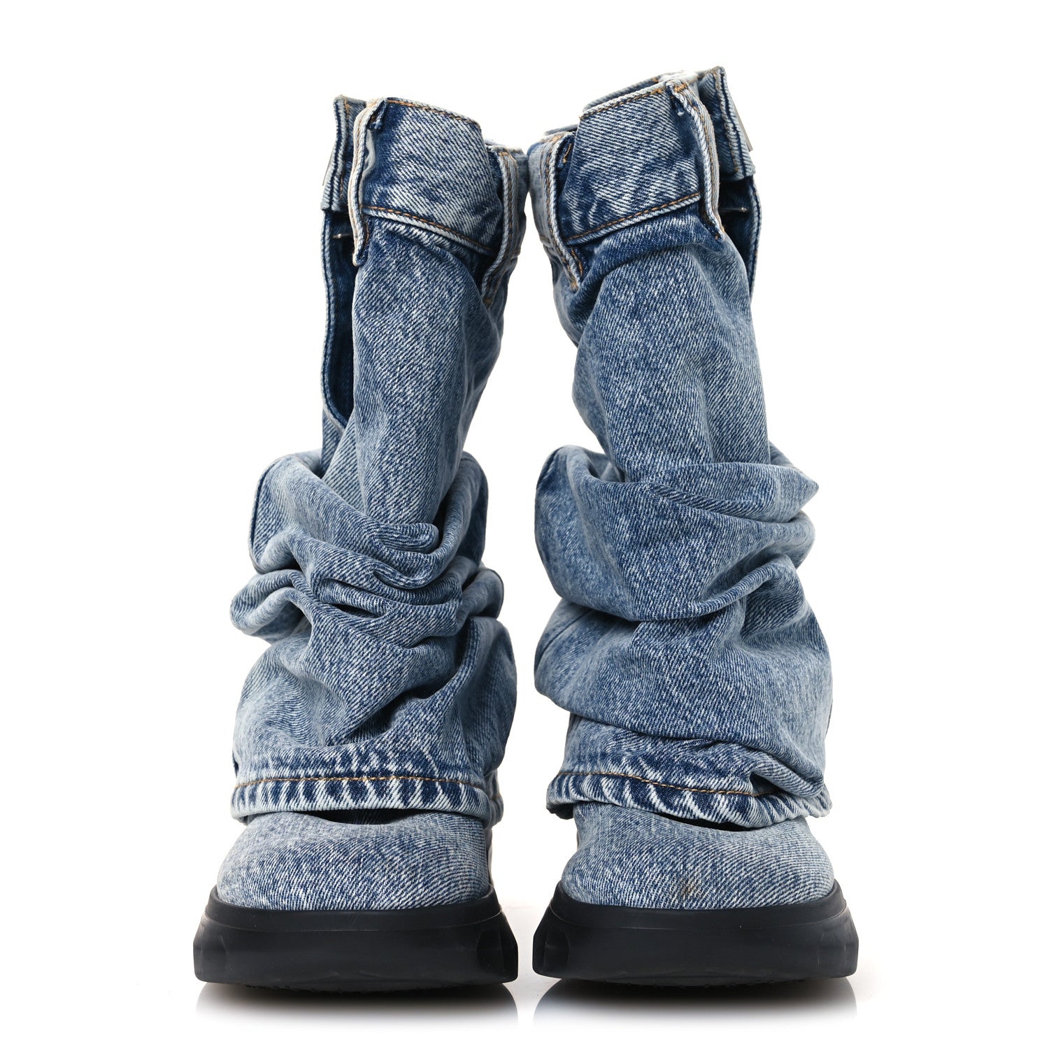 Givenchy Boyfriend Denim Shark Lock Biker Ankle Boots 38 Medium Blue 3 of 11