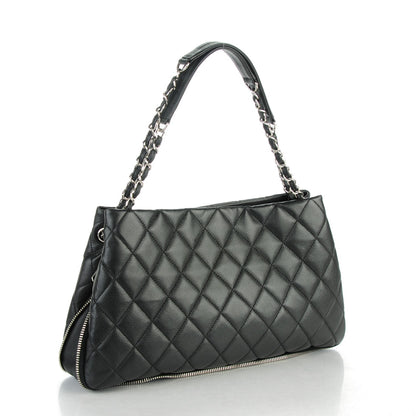 Chanel Caviar Quilted Expandable Zip Shoulder Bag Black 3 of 7