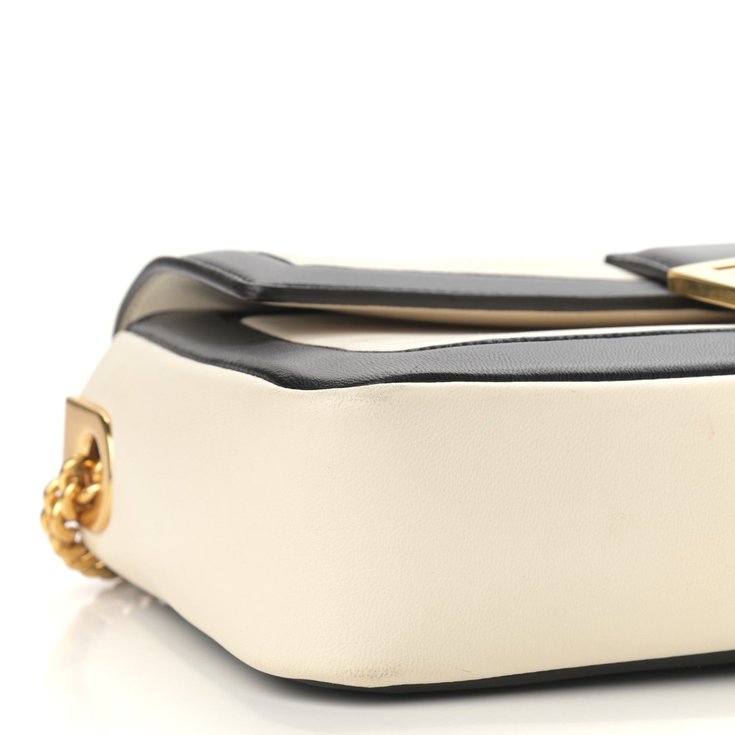 Nappa Apolo Bi-Color Chain Baguette Uovo Black