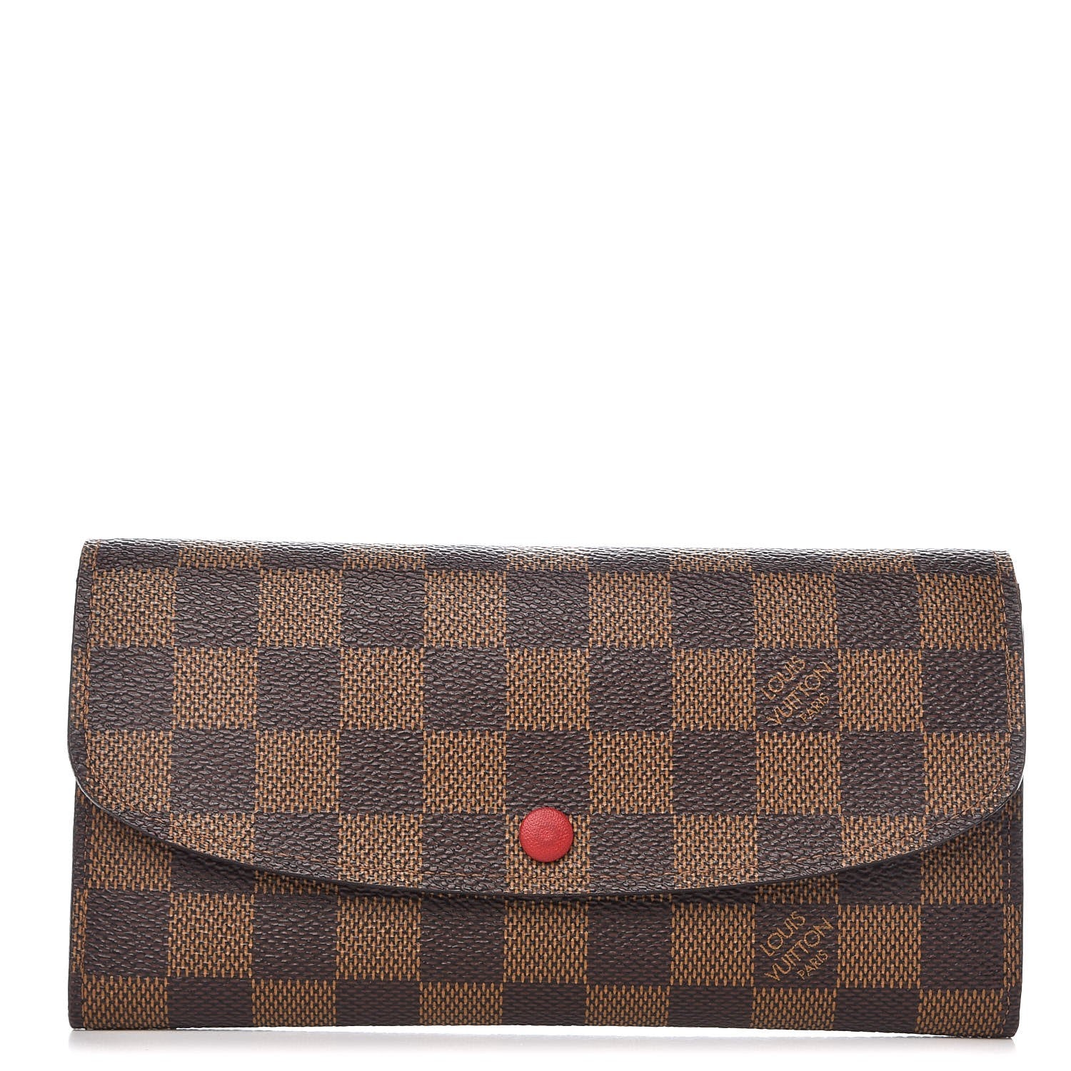Louis Vuitton Damier Ebene Emilie Wallet Red 1 of 9