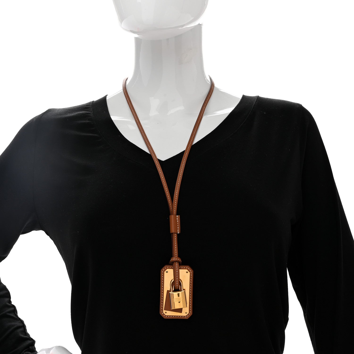 Hermes Swift Large O'Kelly Pendant Necklace Gold 2 of 7