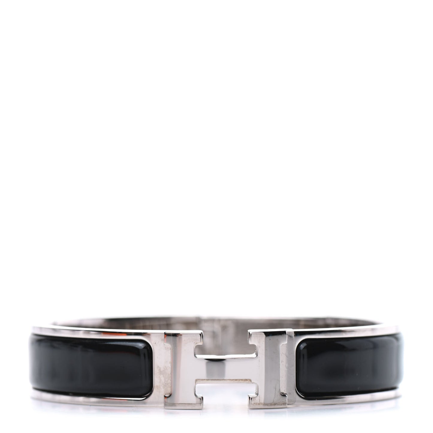 Enamel Narrow Clic Clac H Bracelet PM Black