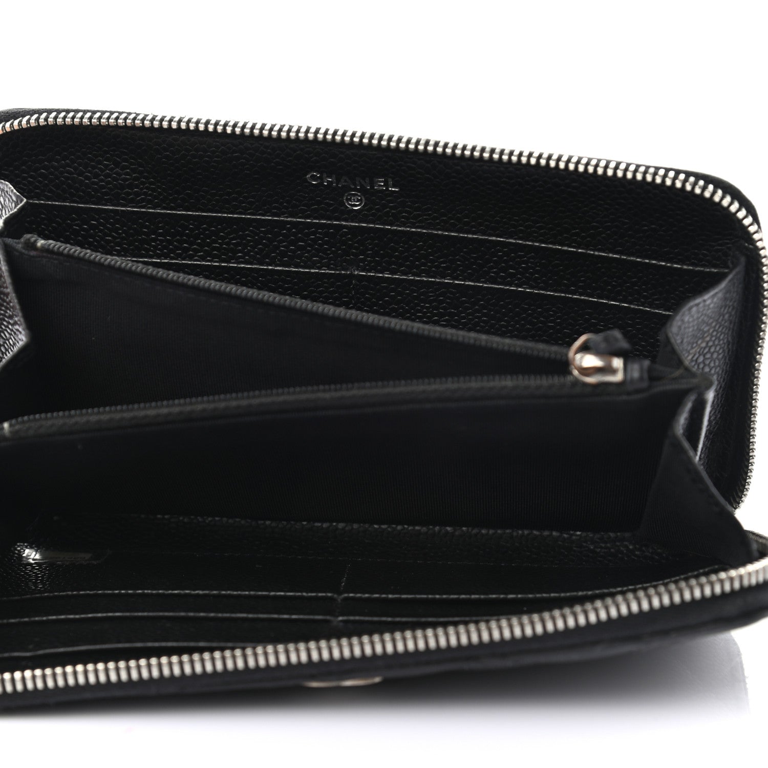 Chanel Caviar Quilted Large Gusset Zip Around Wallet Black 5 of 10