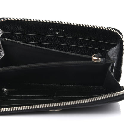 Chanel Caviar Quilted Large Gusset Zip Around Wallet Black 5 of 10
