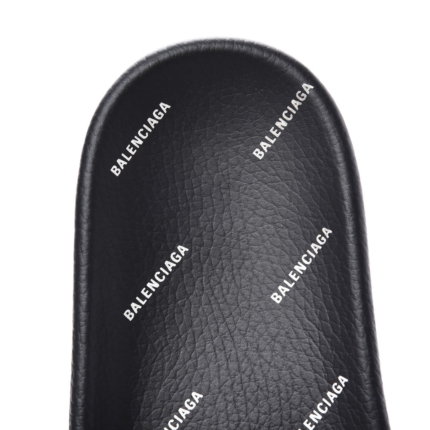Nappa Allover Logo Embossed Womens Pool Slide Sandals 41 Black White