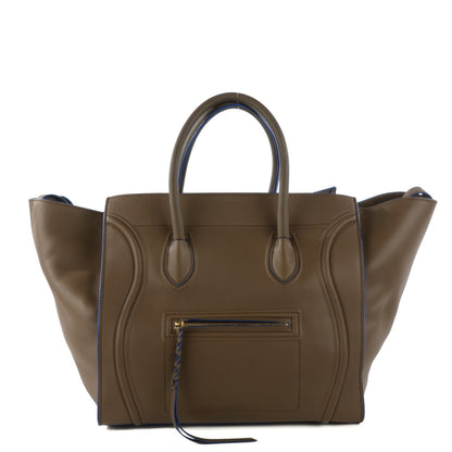 Celine Supple Calfskin Medium Phantom Luggage Khaki Cobalt Trim 1 of 10