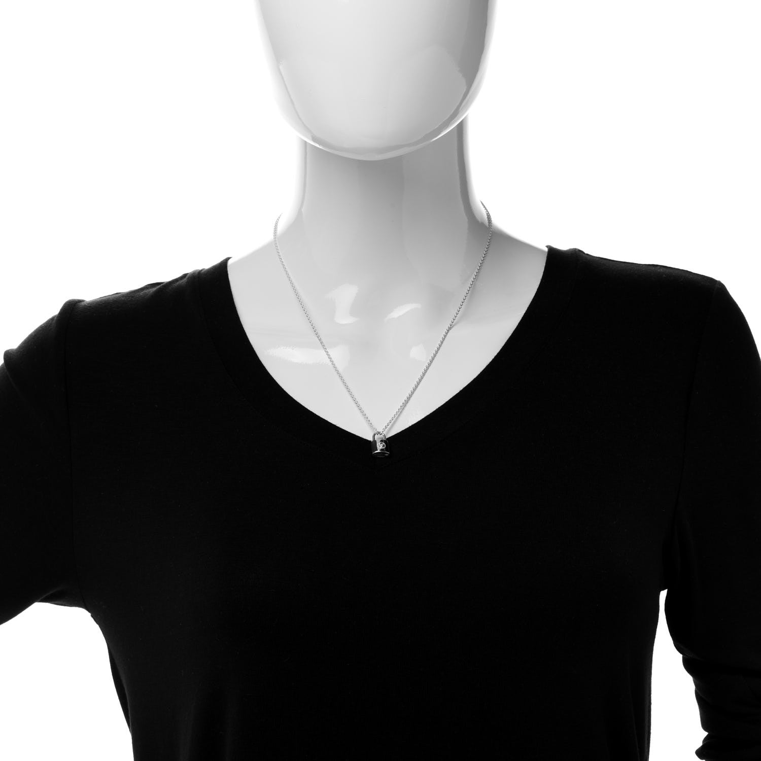 Louis Vuitton Sterling Silver Lockit Necklace 2 of 6