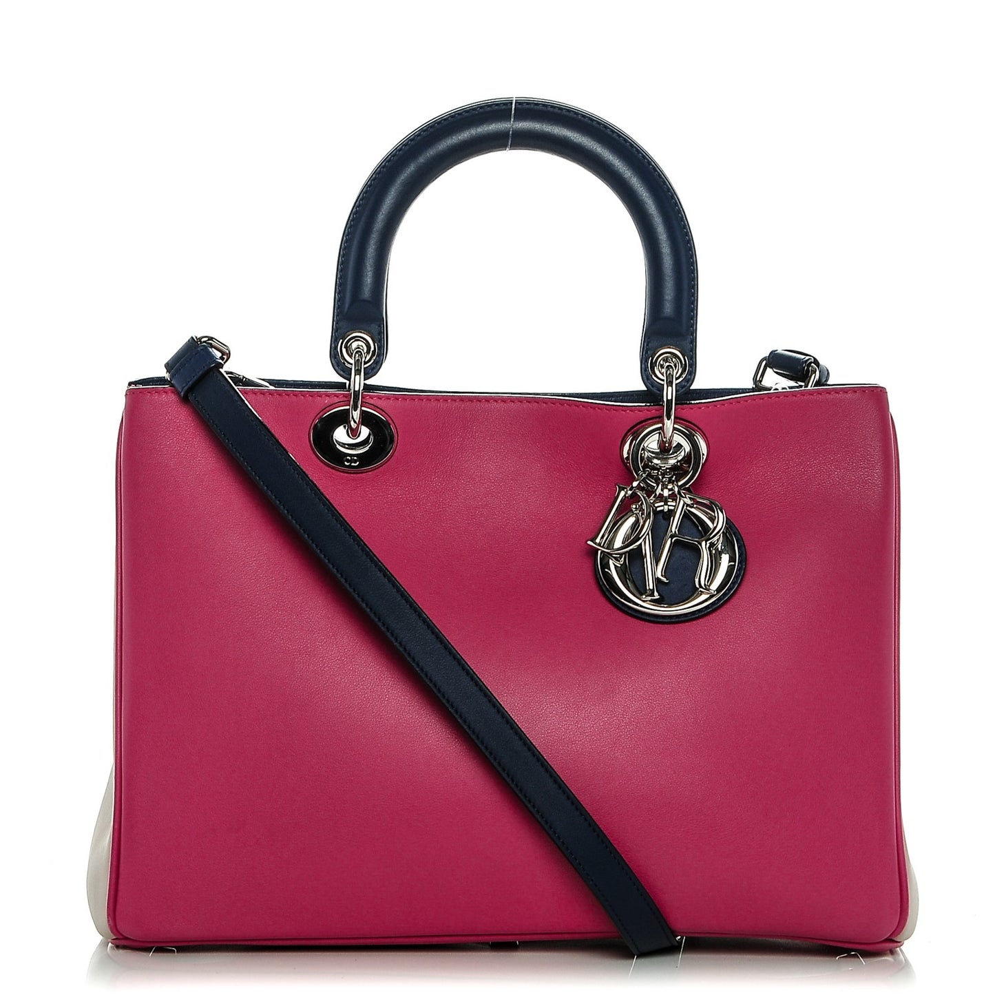Smooth Calfskin Medium Tri-Color Diorissimo Fuchsia Dune