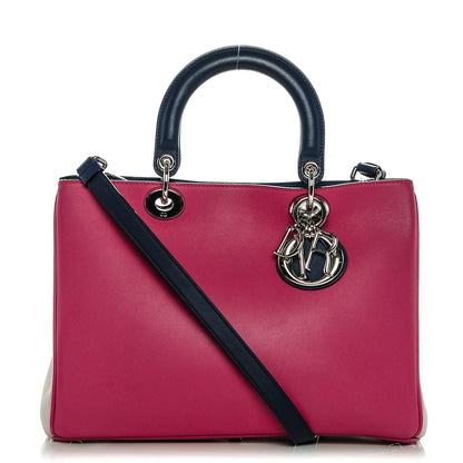 Christian Dior Smooth Calfskin Medium Tri-Color Diorissimo Fuchsia Dune 1 of 8
