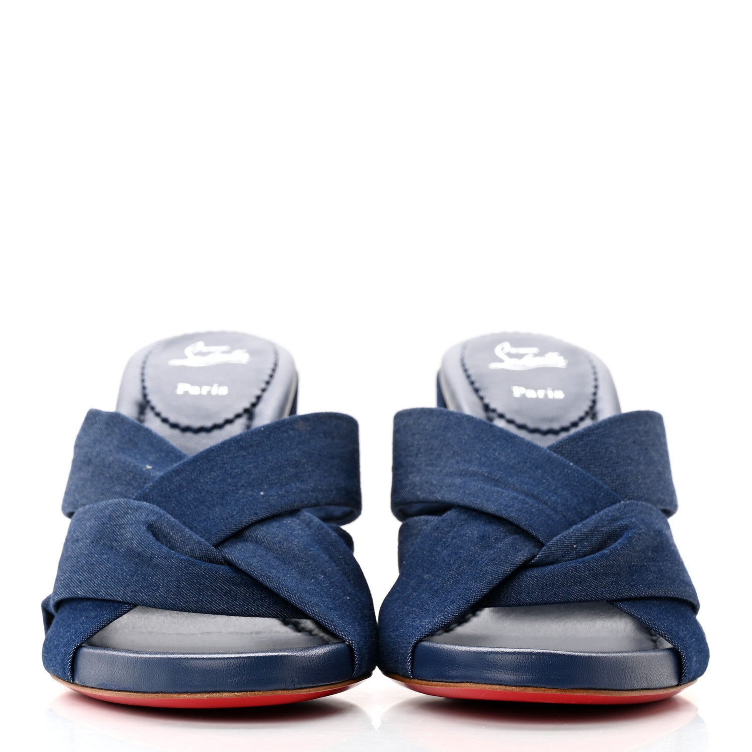 Christian Louboutin Denim Disco Club 85 Sandals 38.5 Blue 2 of 10