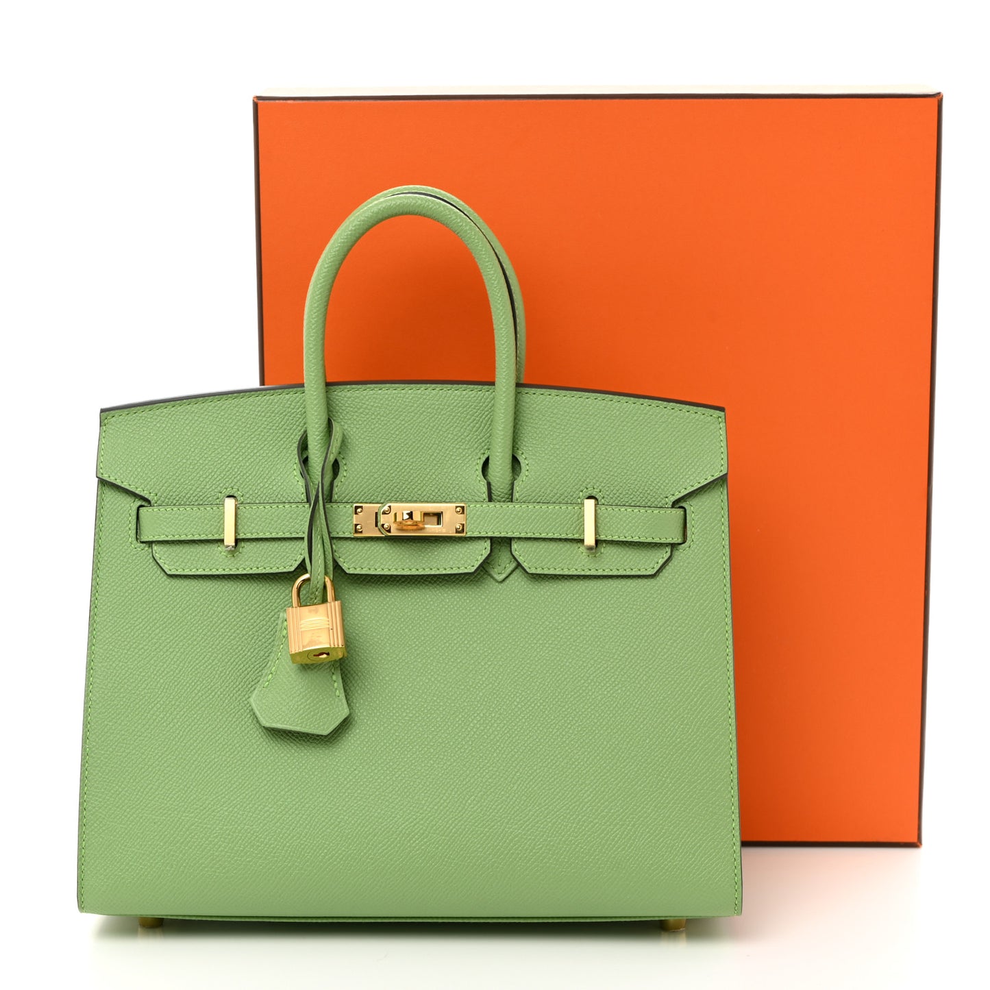 Epsom Birkin Sellier 25 Vert Criquet