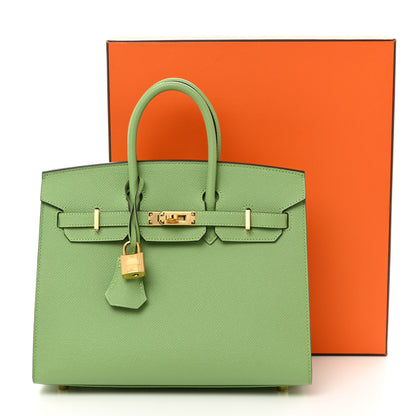 Hermes Epsom Birkin Sellier 25 Vert Criquet 11 of 11