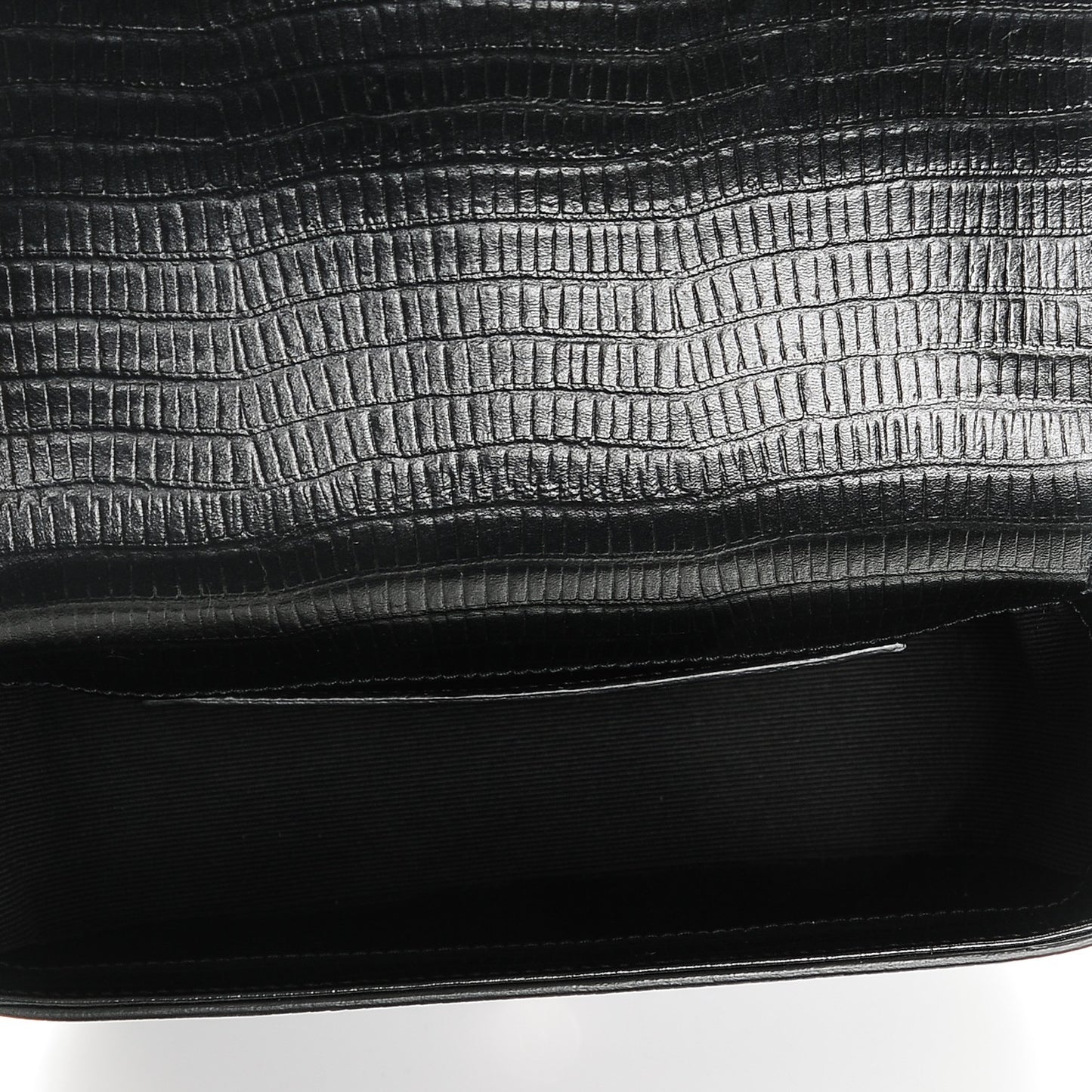 Lizard Calfskin Embossed Small Classic Monogram Universite Bag Black