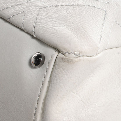 Chanel Calfskin Large Diamond Stitch Tote White 6 of 10
