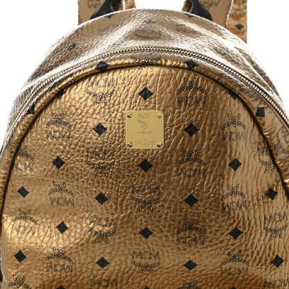 MCM Metallic Visetos Medium Stark Backpack Gold 6 of 8