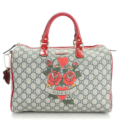 Gucci GG Plus Monogram Tattoo Heart Medium Joy Boston Red 1 of 9