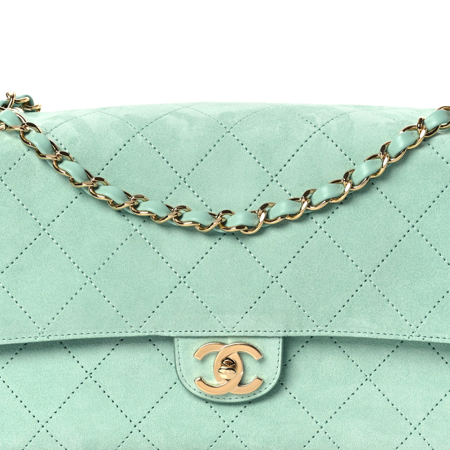 Chanel Suede Calfskin Small Souplissimo Maxi Flap Green 15 of 22