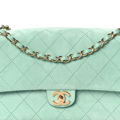 Chanel Suede Calfskin Small Souplissimo Maxi Flap Green 15 of 22