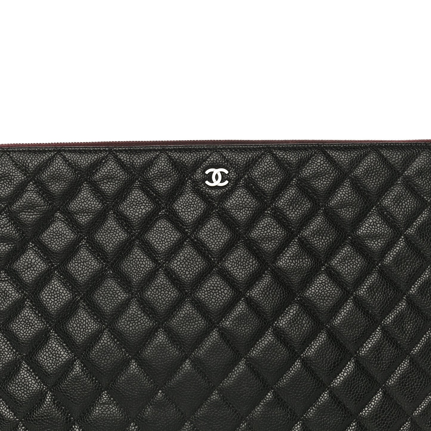 Caviar Quilted Large Cosmetic Case Black