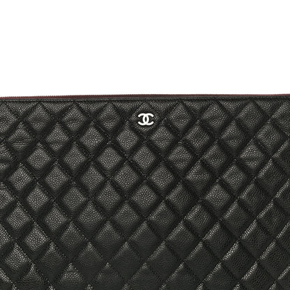 Chanel Caviar Quilted Large Cosmetic Case Black 8 of 10
