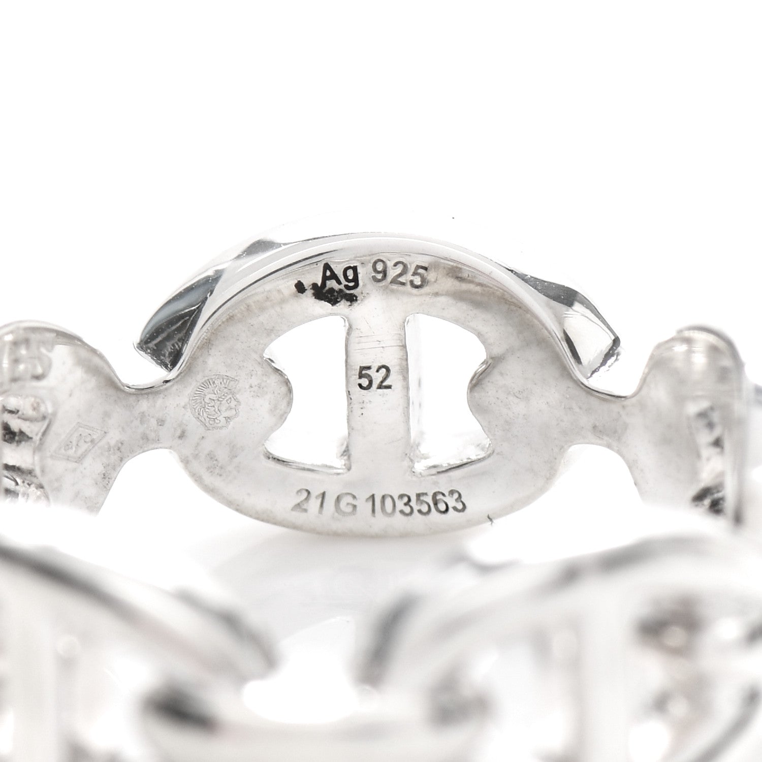Hermes Sterling Silver PM Chaine d'Ancre Enchainee Band Ring 52 6 5 of 6