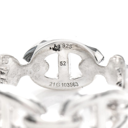 Hermes Sterling Silver PM Chaine d'Ancre Enchainee Band Ring 52 6 5 of 6