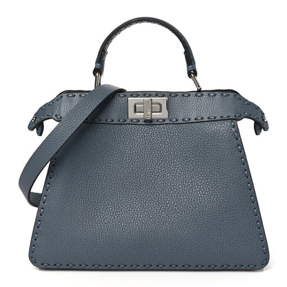 Fendi Cuoio Romano Selleria Chamois Small Peekaboo I SEE U Satchel Asfalto 1 of 11