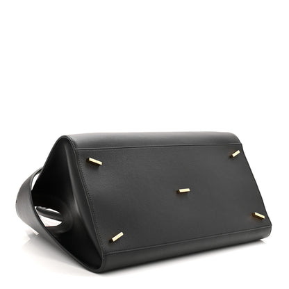 Salvatore Ferragamo Calfskin Large Hug Soft Bicolor Shoulder Bag Black Flame Red 4 of 10