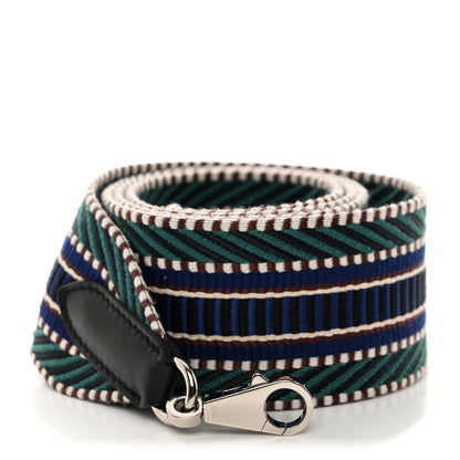 Hermes Toile Swift 50mm Sangle Cavale Shoulder Strap Malachite Bleu Electrique Black 1 of 5