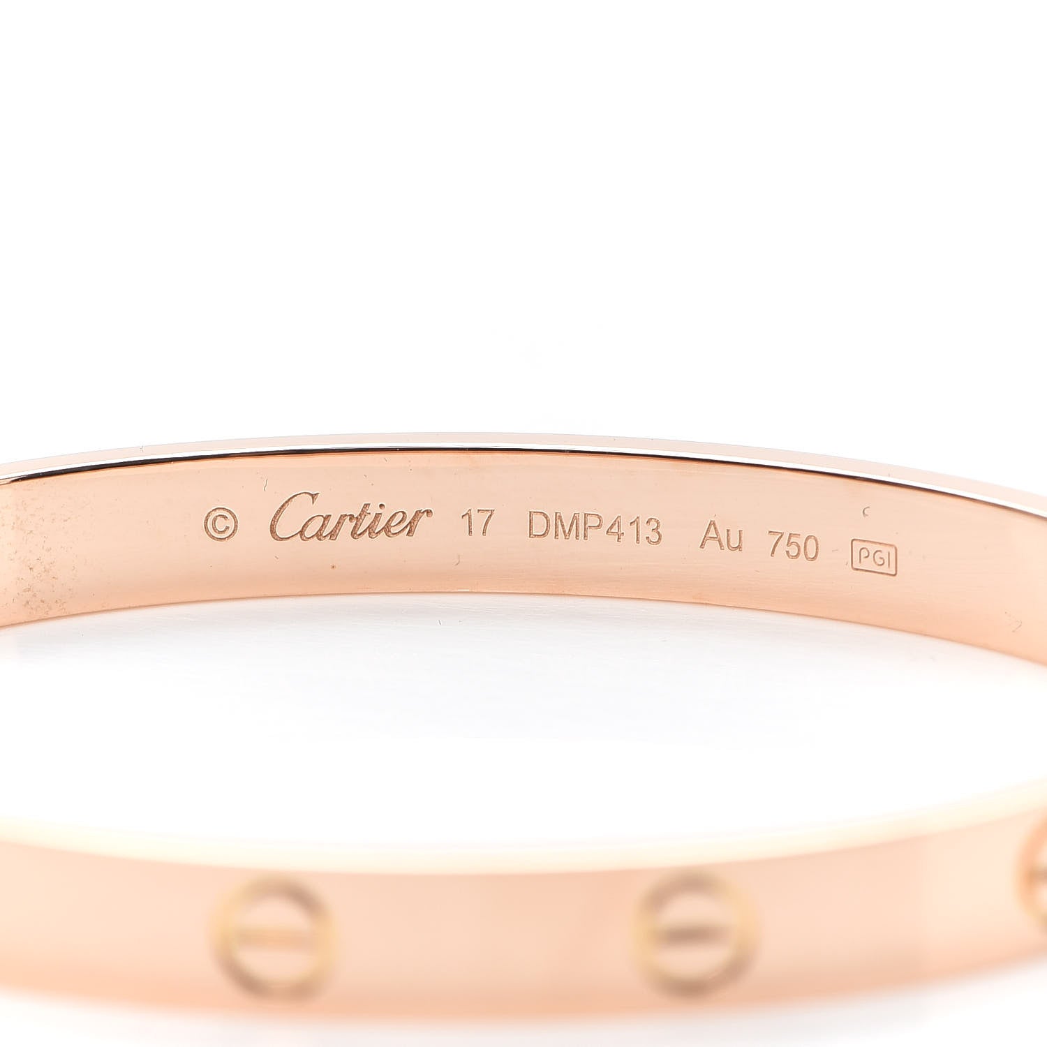 Cartier 18K Pink Gold LOVE Bracelet 17 4 of 8