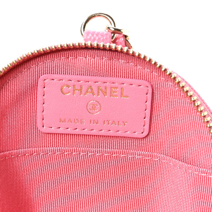 Chanel Caviar Quilted Round Clip On Coin Purse Pink 6 of 8