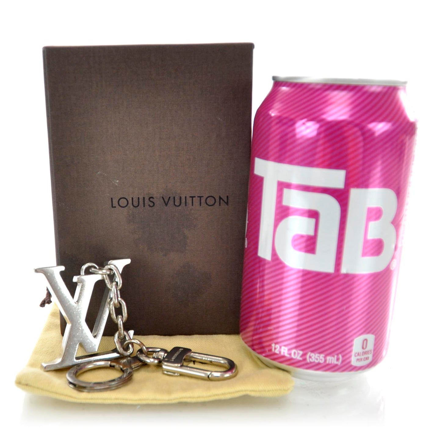 LV Initials Key Holder Silver