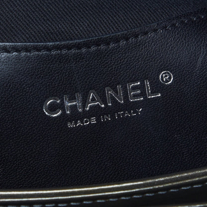 Chanel Metallic Patent Quilted Medium Just Mademoiselle Bowling Bag Green Degrade 6 of 9