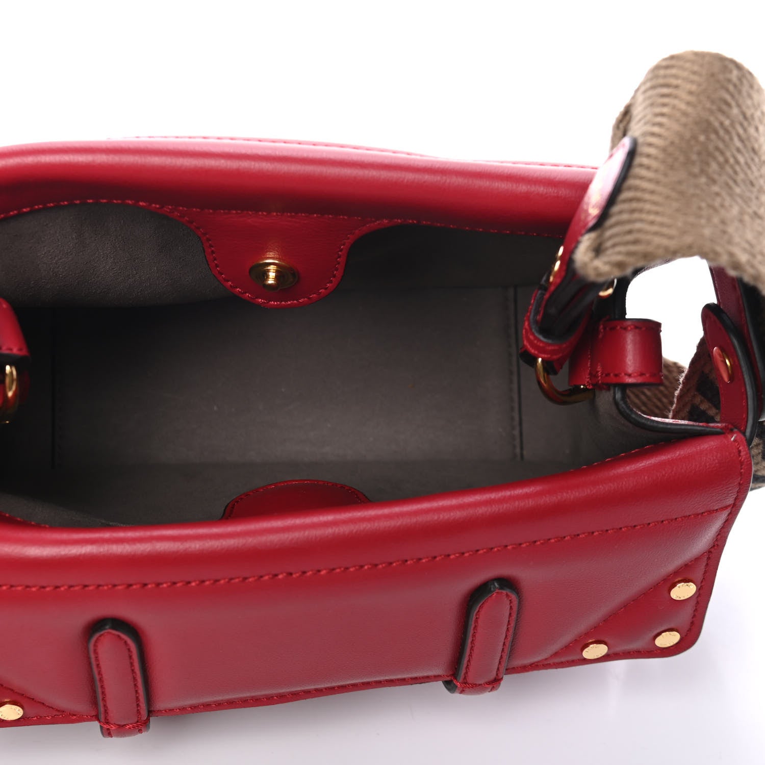 Fendi Vitello Grace Matte Small Flip Tote Fragola 5 of 5