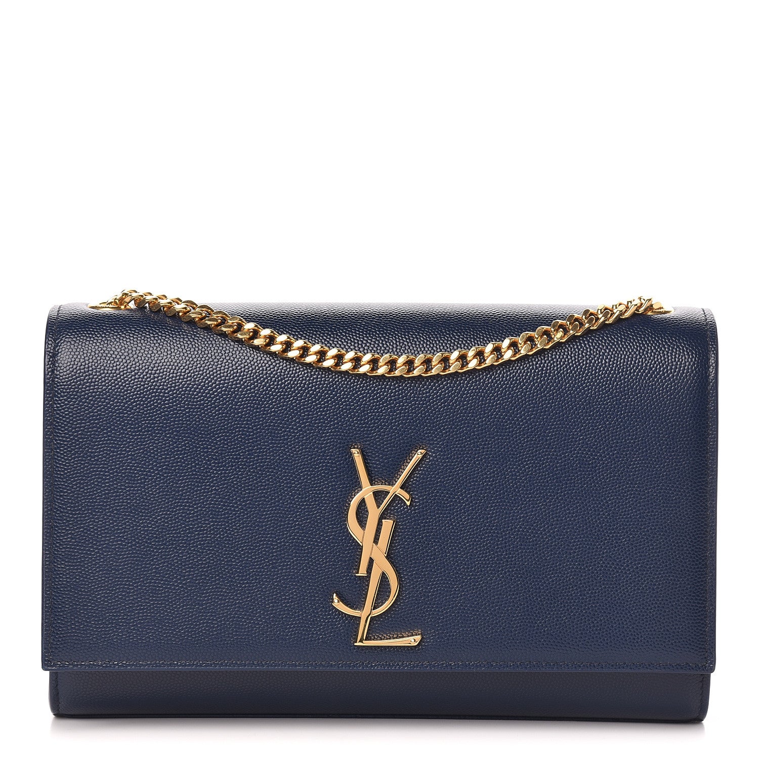 Saint Laurent Grain De Poudre Medium Classic Monogram Kate Satchel Denim Blue 1 of 9