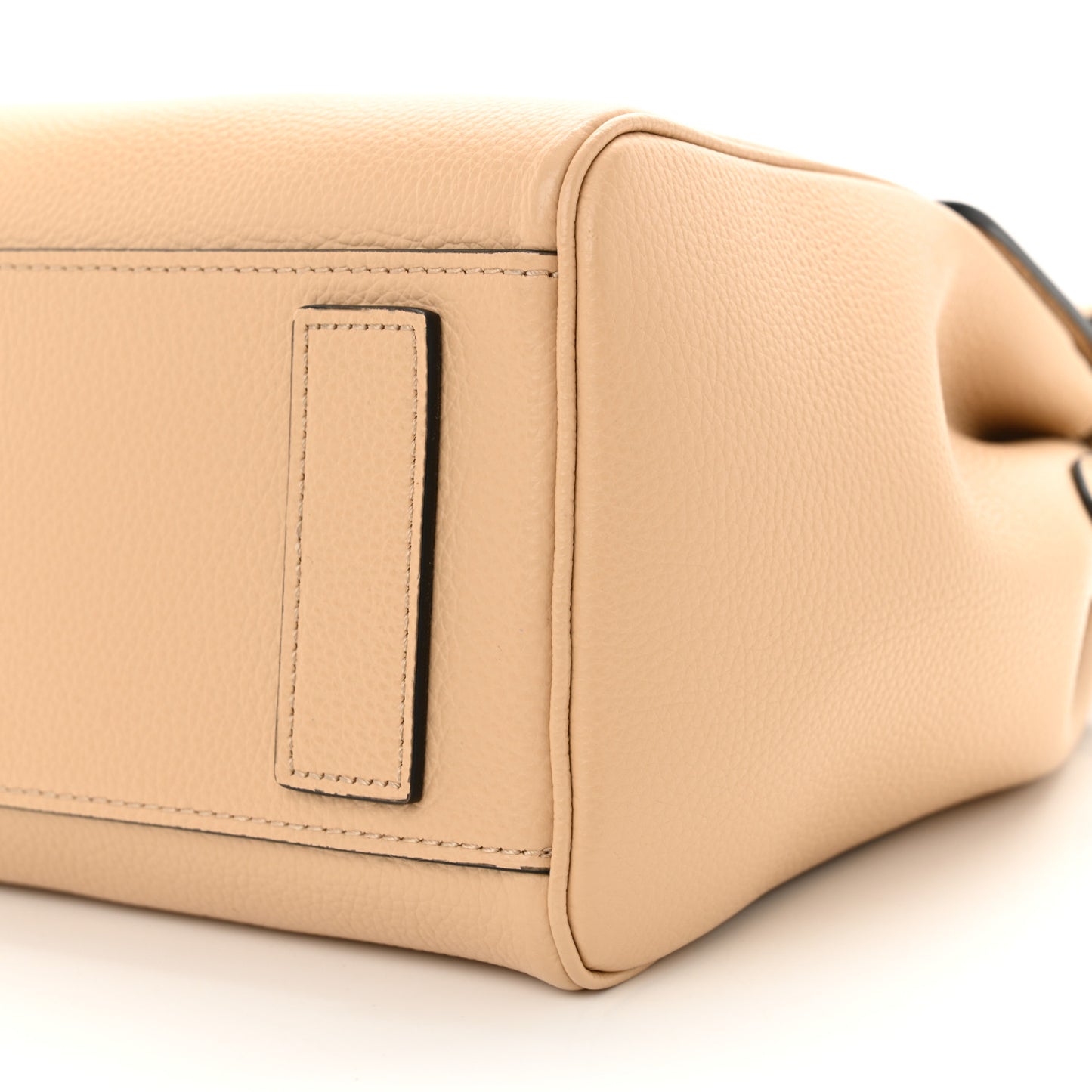 Grainy Calfskin Virtus Top Handle Bag Beige