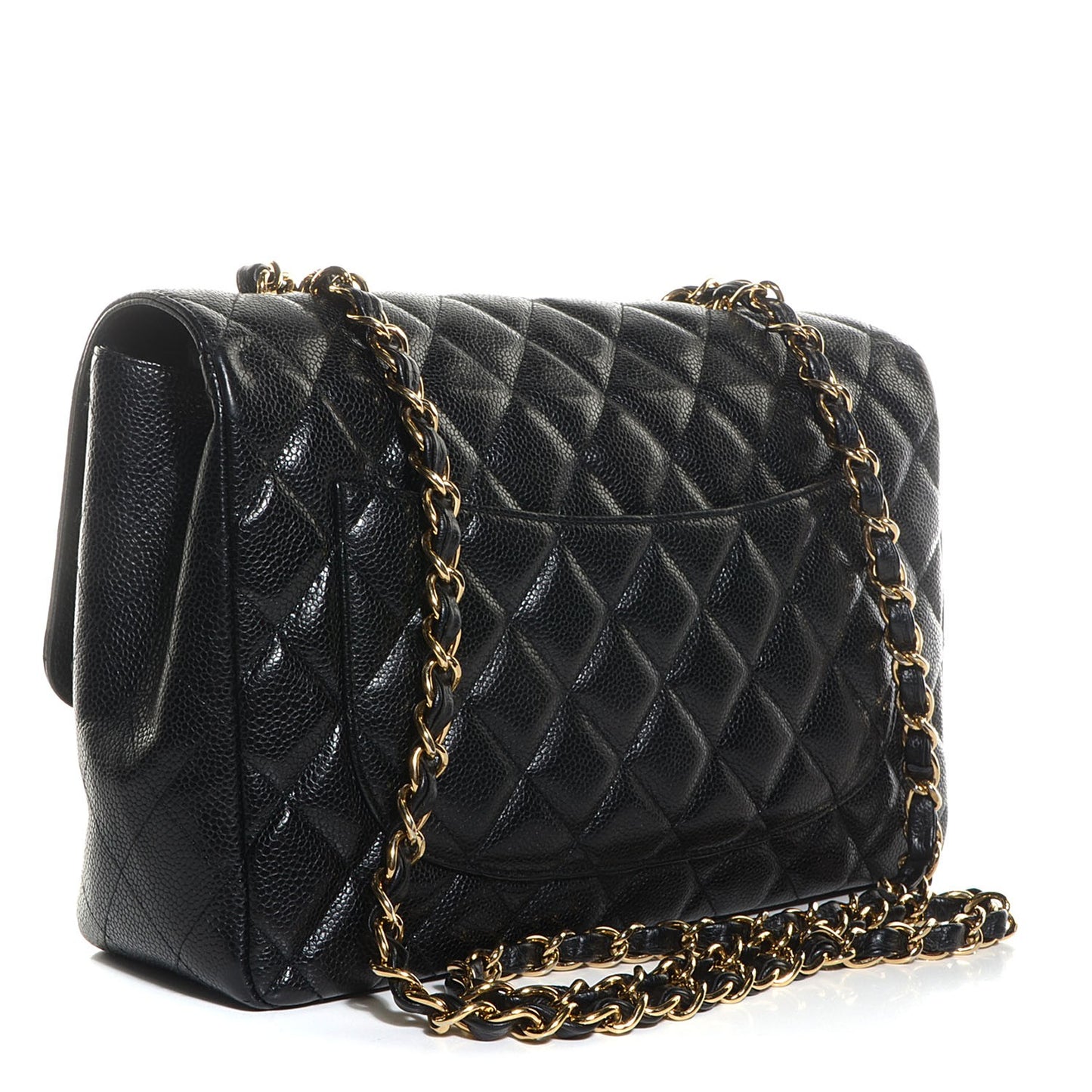 Caviar Quilted Jumbo Single Flap Black