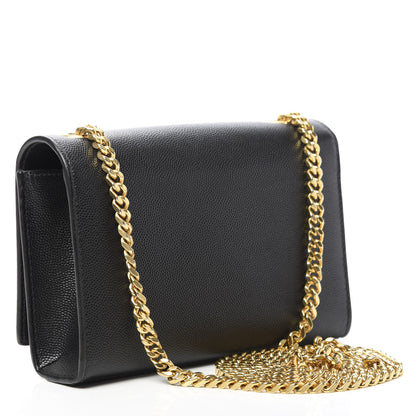 Saint Laurent Grain De Poudre Small Monogram Kate Satchel Black 3 of 10