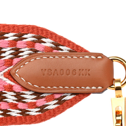 Hermes Toile Swift Sangle Allegro 50mm Shoulder Strap Rose Confetti White Gold 4 of 4
