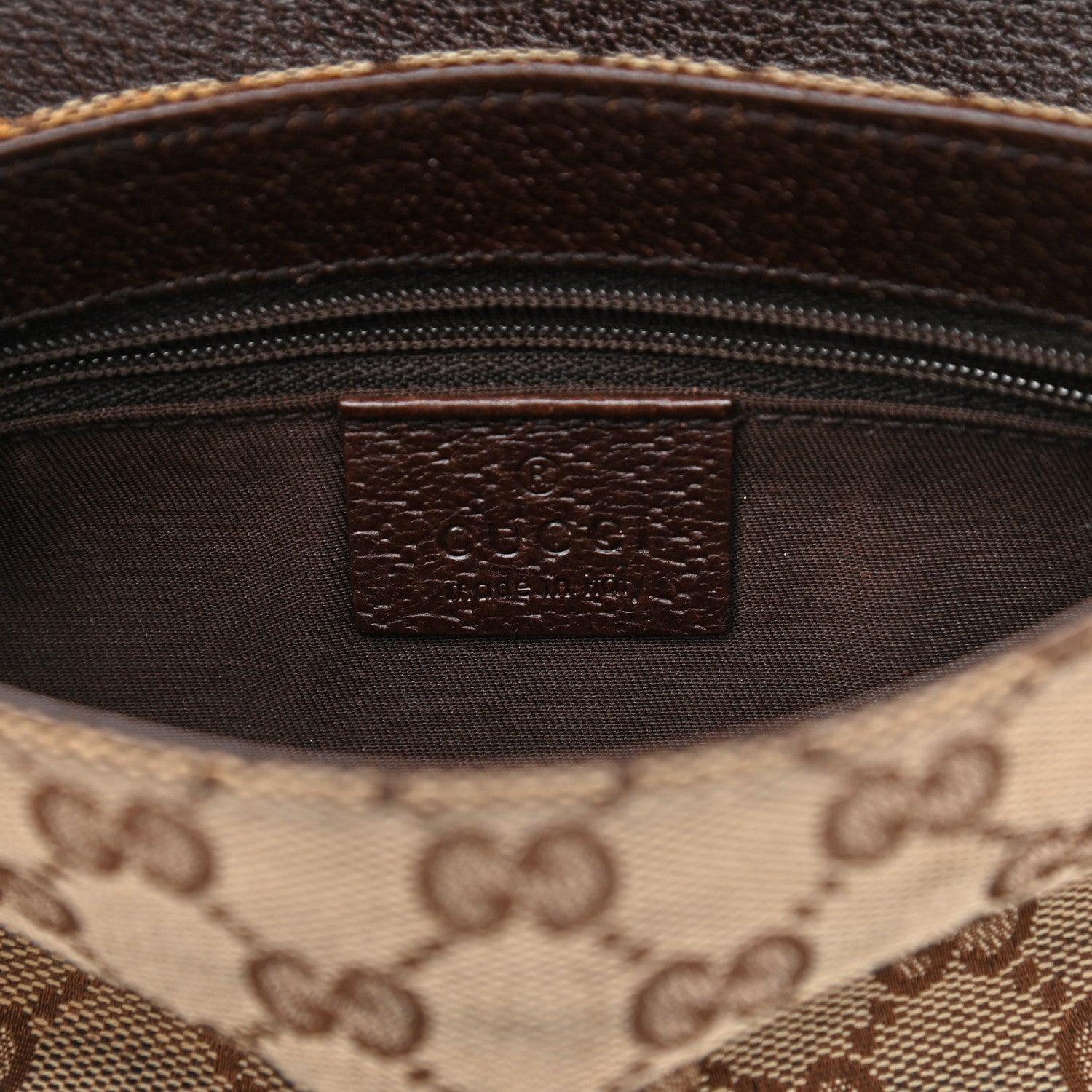 Gucci Monogram Waist Pouch Bag Dark Brown 6 of 10