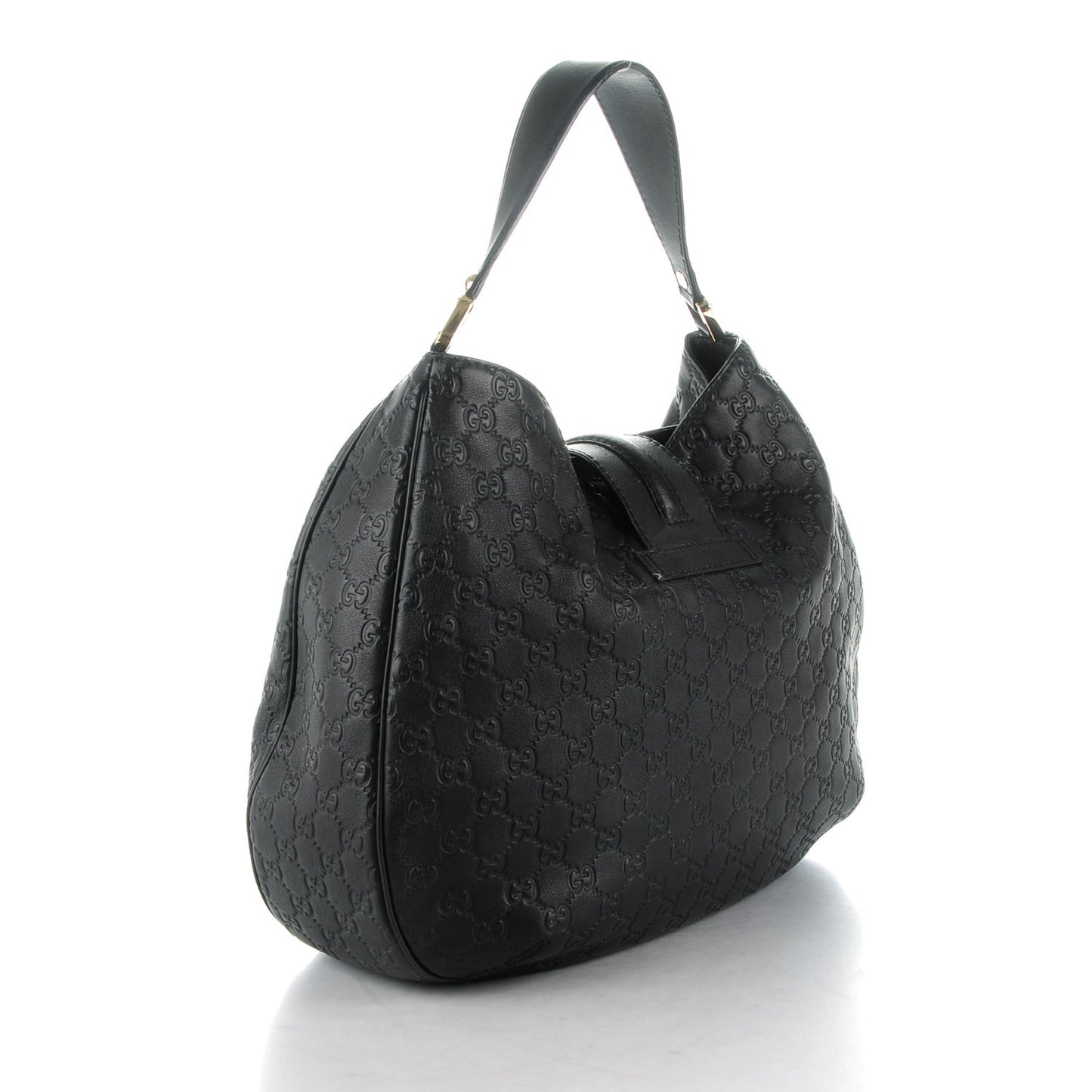 Guccissima Large New Ladies Web Hobo Black