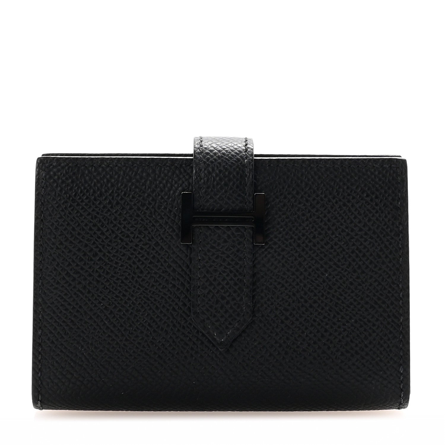 Hermes Epsom Monochrome Bearn Card Holder Wallet Black 1 of 7
