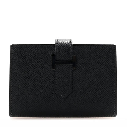 Hermes Epsom Monochrome Bearn Card Holder Wallet Black 1 of 7