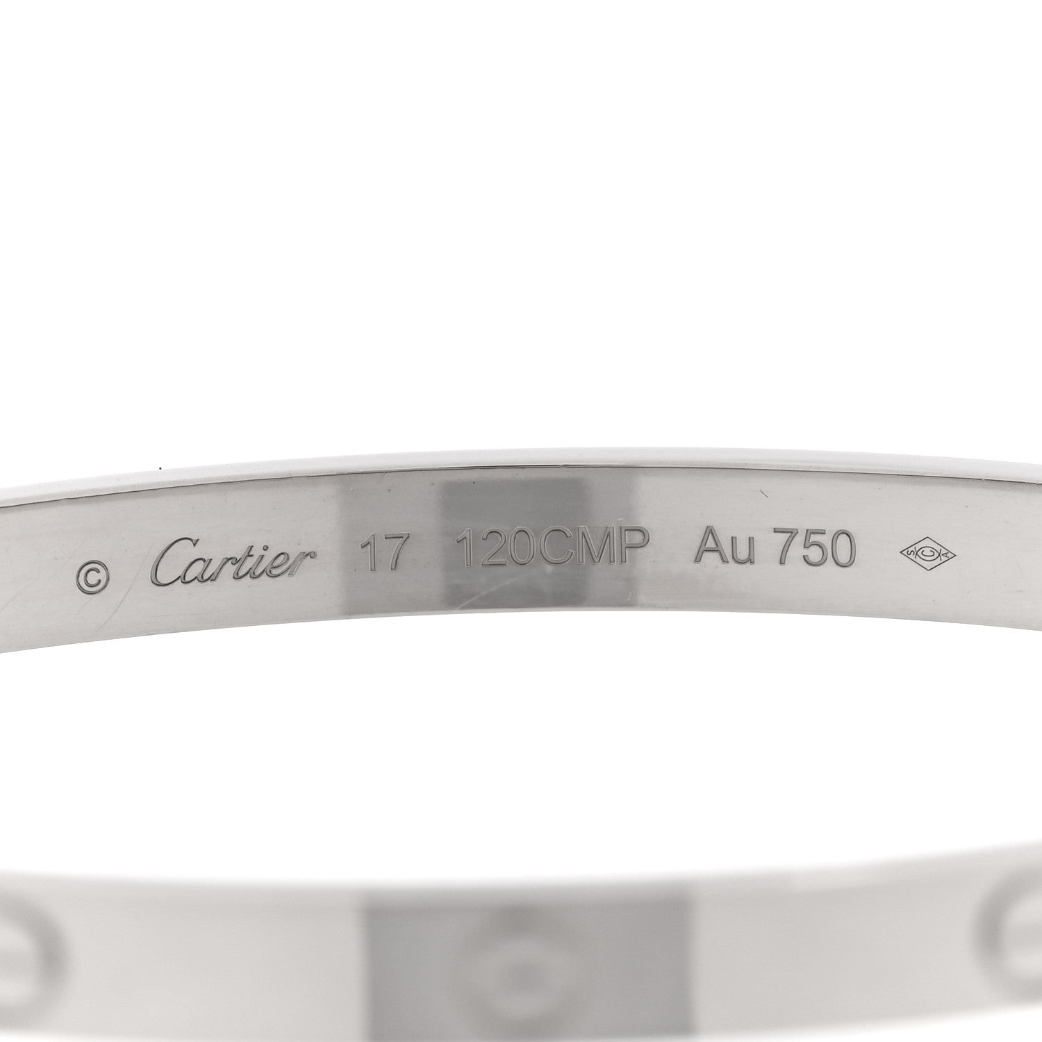Cartier 18K White Gold Medium LOVE Bracelet 17 4 of 7