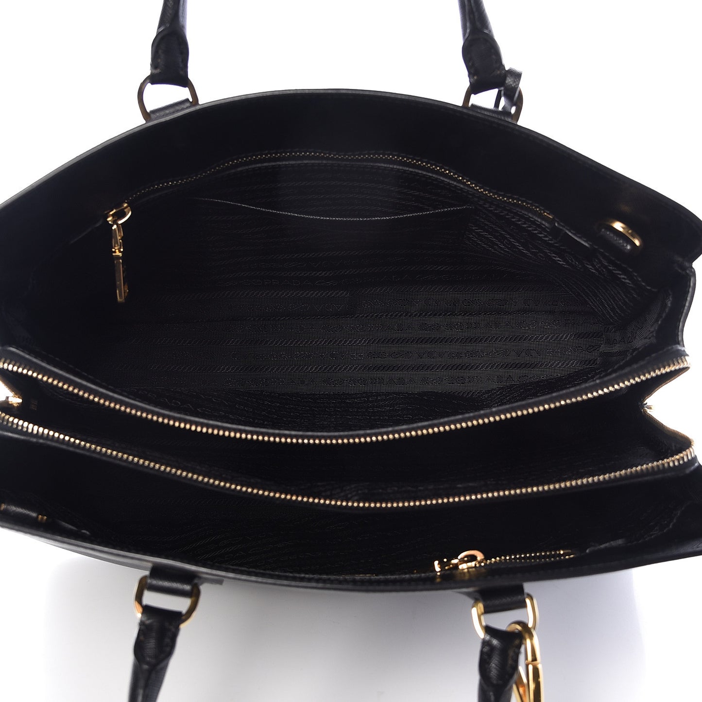 Saffiano Lux Large Top Handle Open Tote Black