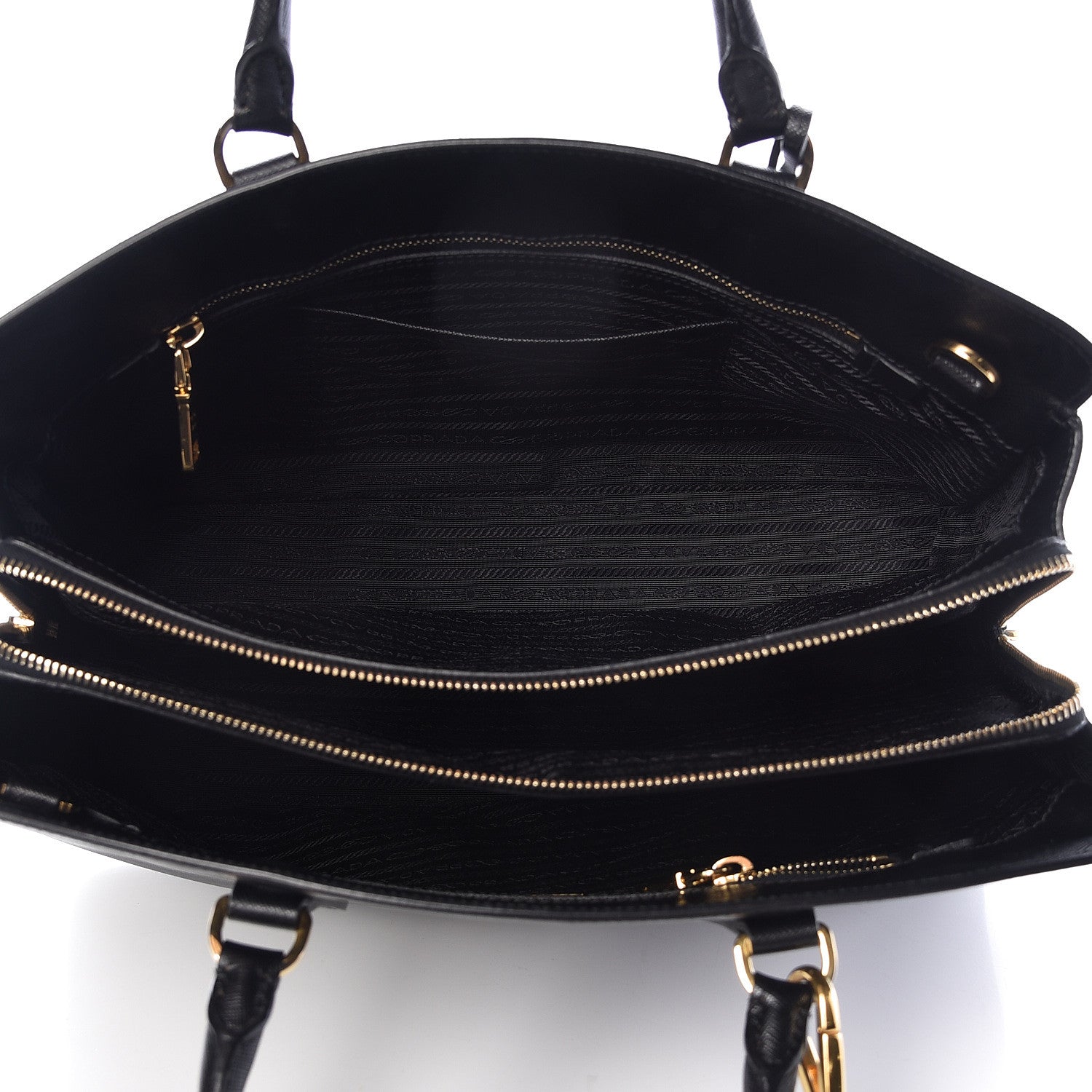 Prada Saffiano Lux Large Top Handle Open Tote Black 5 of 10