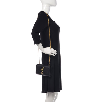 Saint Laurent Grain De Poudre Small Monogram Kate Satchel Black 2 of 11