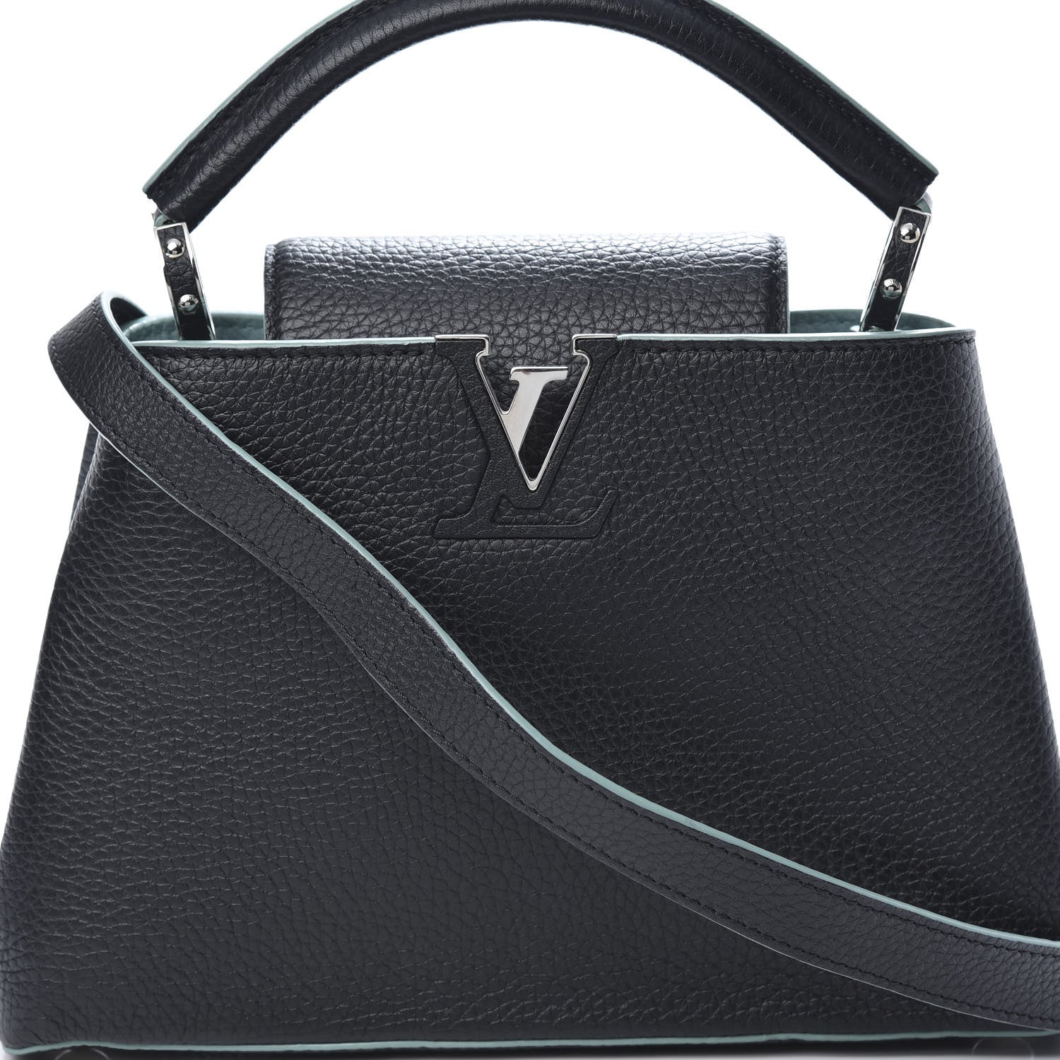 Louis Vuitton Taurillon Capucines BB Black Turquoise 8 of 10