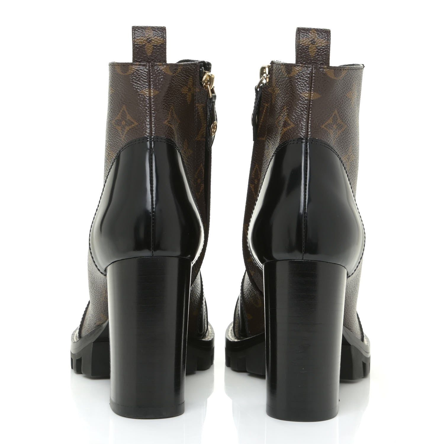 Louis Vuitton Patent Calfskin Monogram Star Trail Ankle Boots 39 Black 4 of 12