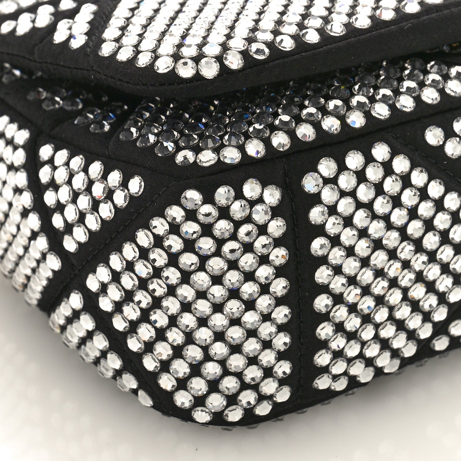 Prada Satin Crystal Mini Bag With Chain Black 7 of 8